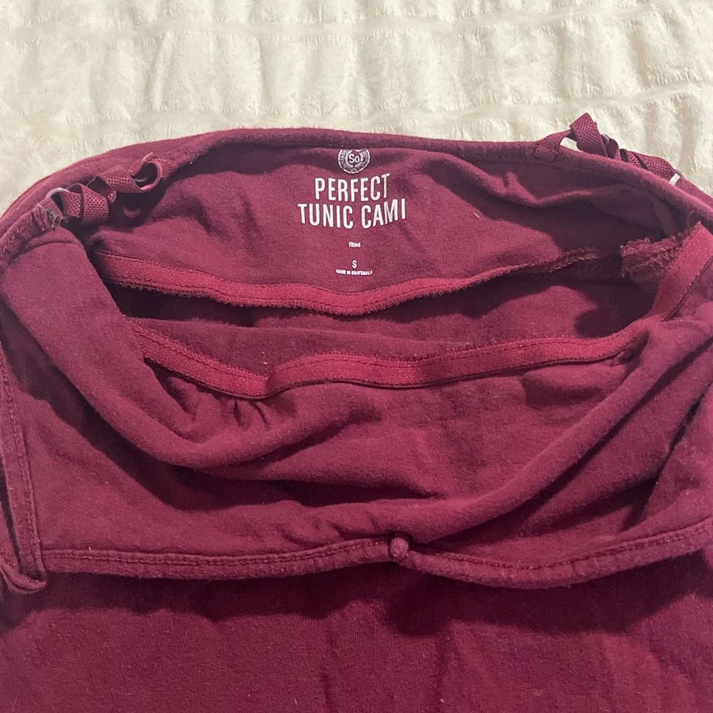 SO Perfect Tunic Cami Tank Top in Deep Burgundy